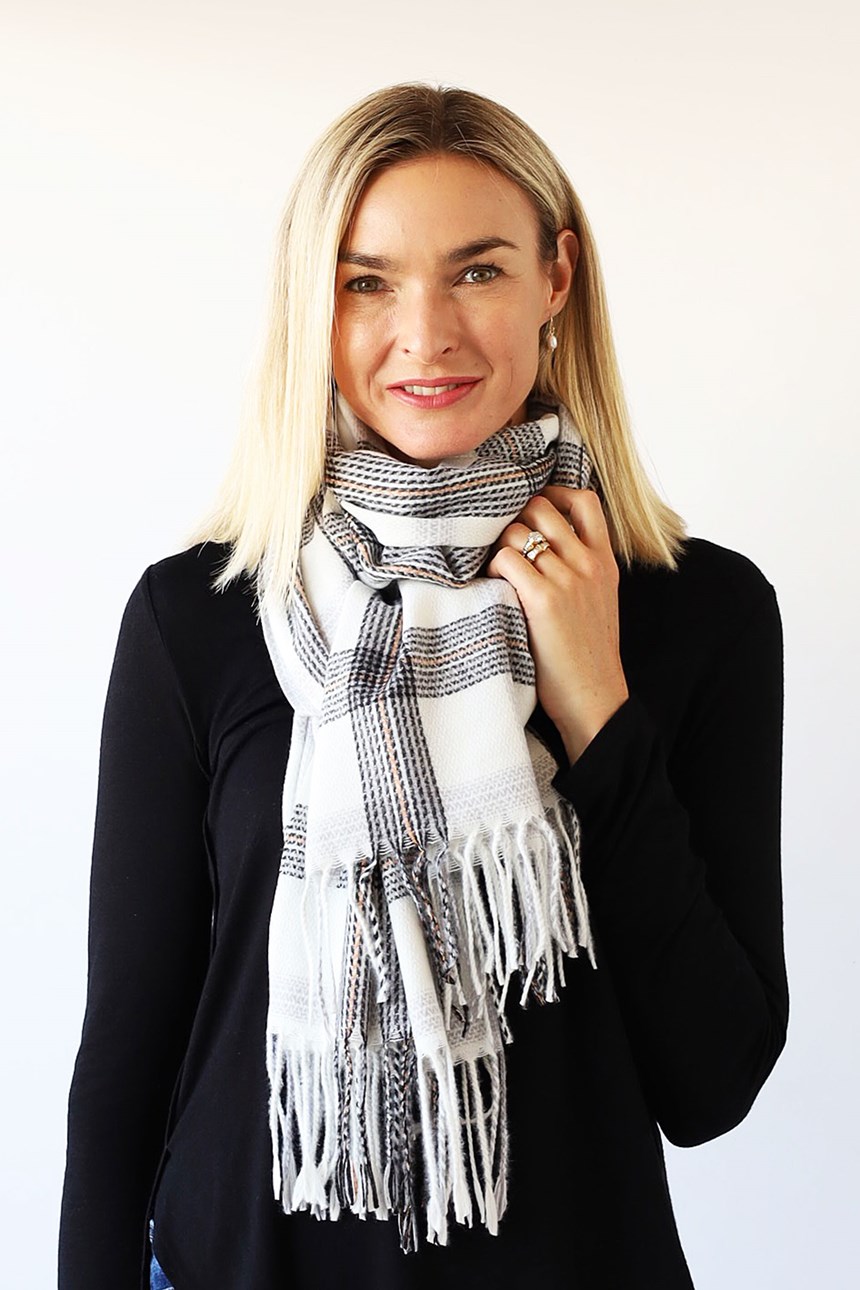 CHECK SCARF